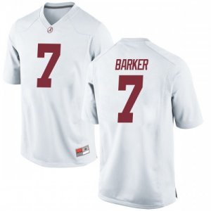Youth Alabama Crimson Tide #7 Braxton Barker White Replica NCAA College Football Jersey 2403DNBM7